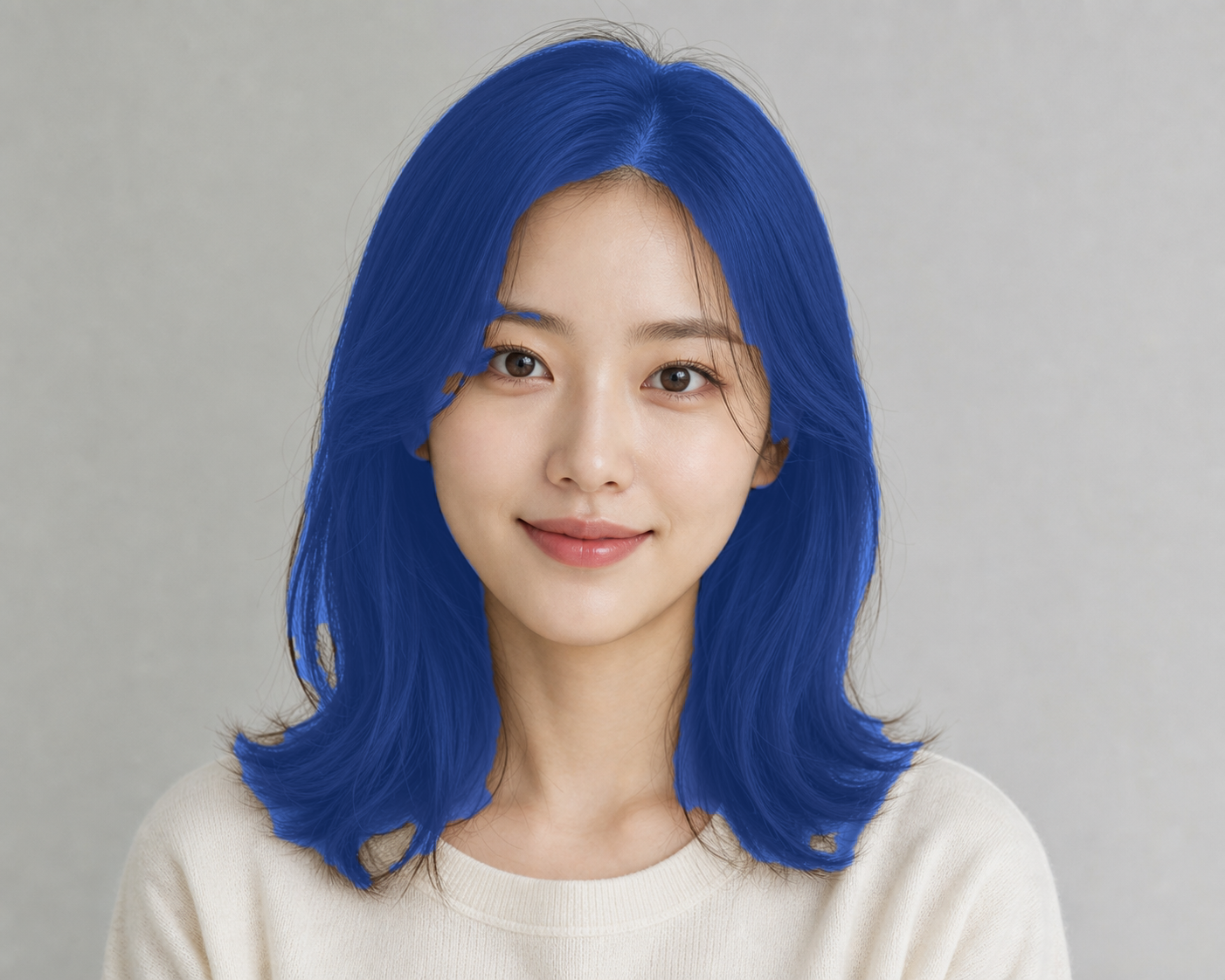 Sample portrait after hair color try-on preview